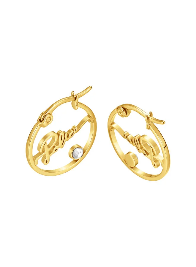 POLICE Petite Earrings for Women Rose Gold Plating with  scriptPEJLE0002603