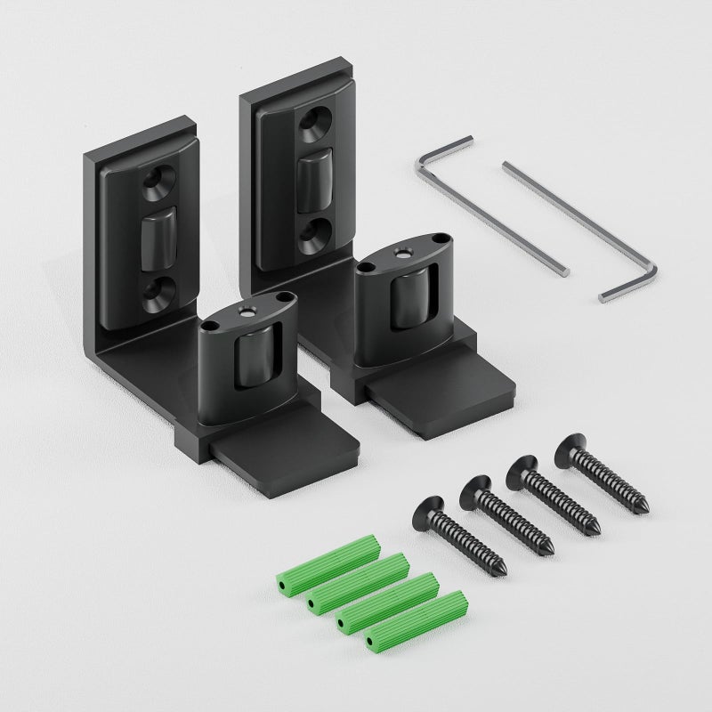 CCJH 2 Packs Sliding Barn Door Floor Guide Adjustable Bottom Double Small Rollers Guide Wall Mounted - Image 5