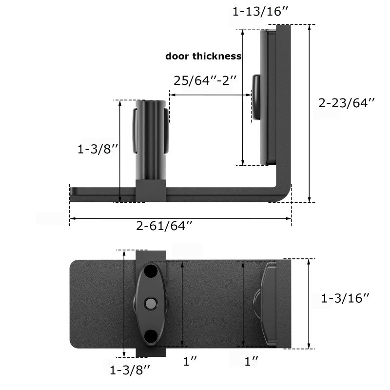 CCJH 2 Packs Sliding Barn Door Floor Guide Adjustable Bottom Double Small Rollers Guide Wall Mounted - Image 4