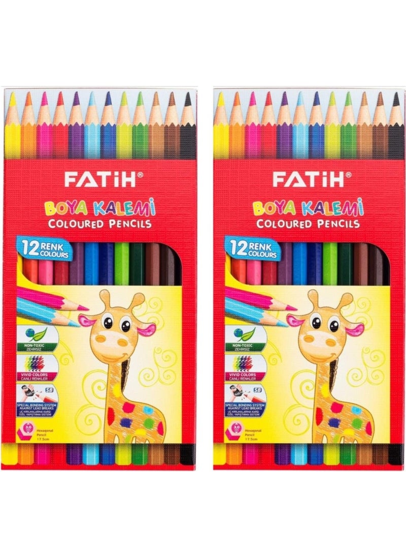 Fatih Crayons 12 Long 2 Pieces 