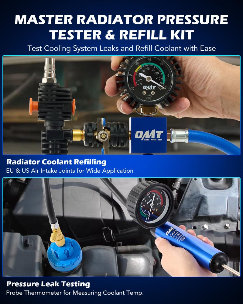 Orion Motor Tech Coolant Pressure Tester Kit, 31pc Master Coolant Vacuum Refill Kit with 23 Radiator Adapters, Radiator Cooling System Pressure Tester Kit with Vacuum Pump Vacuum Purge & Refill Tool - Image 2