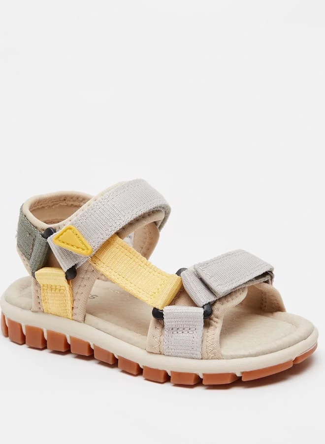 JUNIORS Boys Solid Open Toe Sandals with Hook and Loop Closure