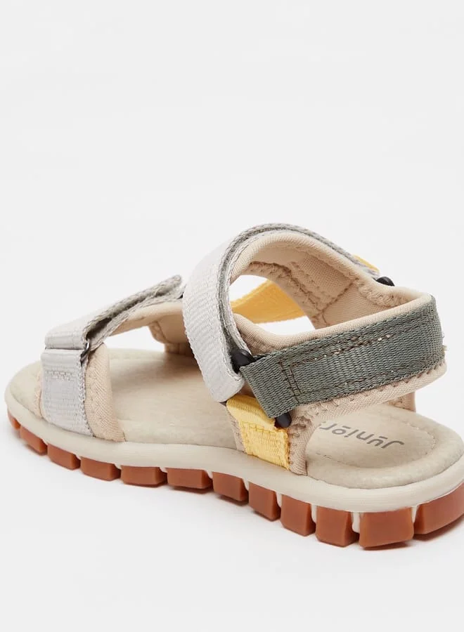 JUNIORS Boys Solid Open Toe Sandals with Hook and Loop Closure