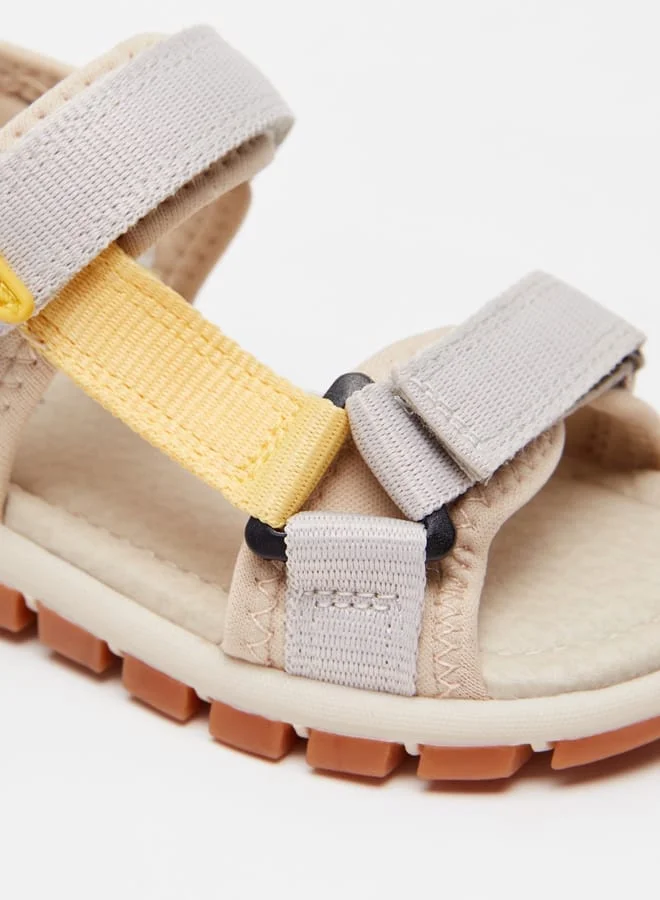 JUNIORS Boys Solid Open Toe Sandals with Hook and Loop Closure