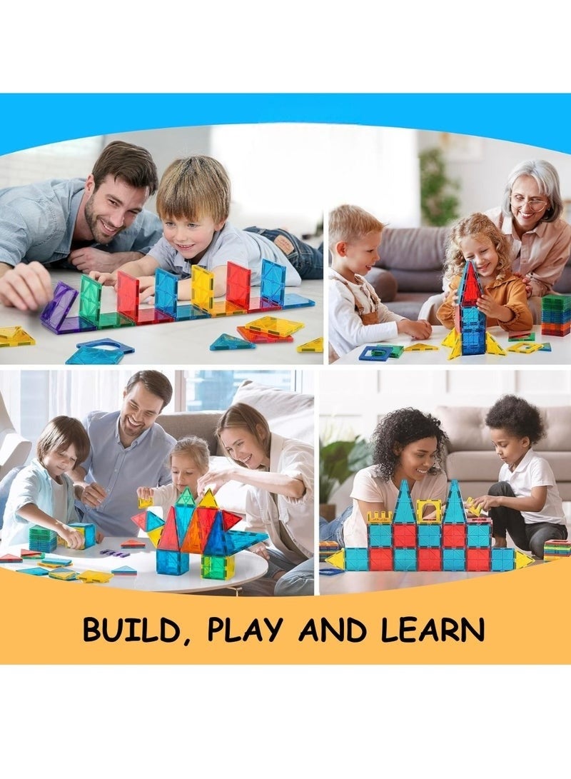 42-Piece Magnetic Tiles Building Blocks Set – Educational Magnet Toys for Kids - Image 1