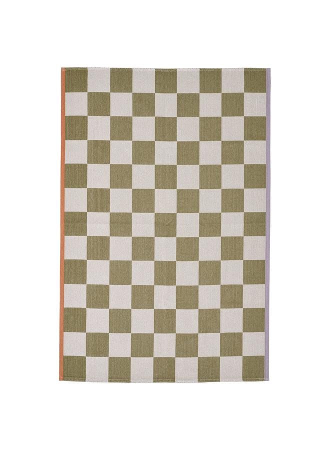 erorex Rug, flatwoven, white/green, 133x195 cm - Image 1