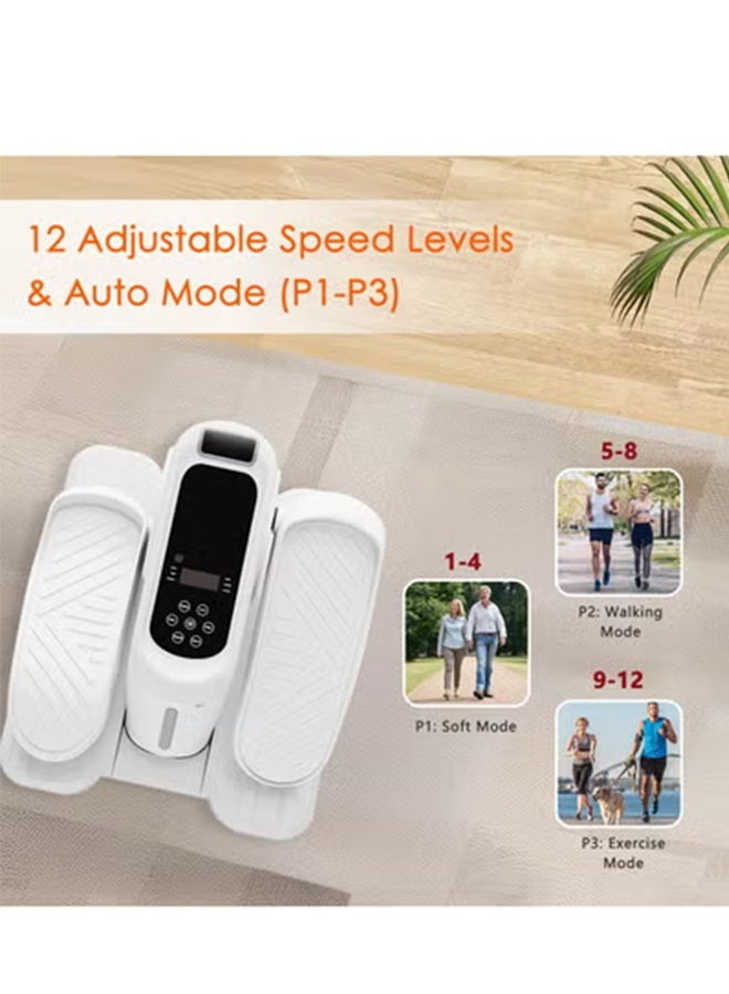 XiuWoo Under Desk Elliptical Machine, Ellipse Leg Exerciser While Sitting for Seniors, Ellipse Leg Exerciser as Seen on TV, Quiet & Portable Mini Seated Pedal Exerciser for Home Office Use, white - Image 4