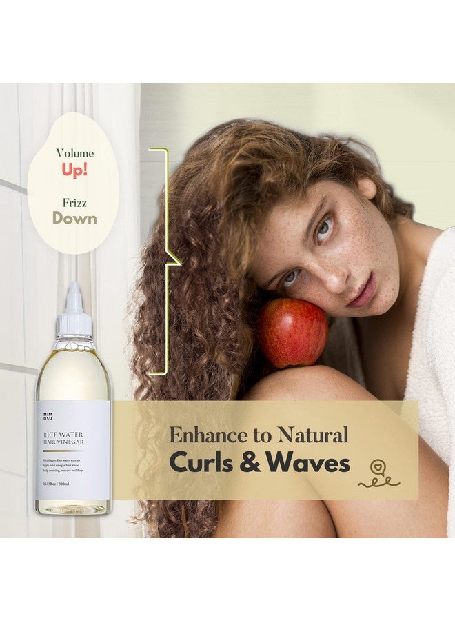 mimosu Rice Water For Hair Growth Apple Cider Vinegar Hair Rinse With Rice Water Cleansing Conditioner Curly Hair Product Gentle Scalp Cleanser For Build Up Glycolic Acid Dandruff Treatment 10Fl.Oz - Image 4
