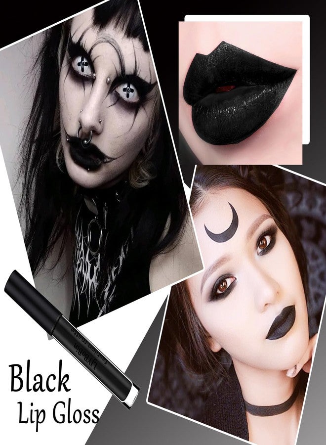 LJYBoBin Black Matte Liquid Lipstick Set,Waterproof Smudge Proof Black Lip Liner and Lipstick Set for Women,Velvet Long Lasting Non-stick Cup Lip Gloss Stain Set for Halloween Cosplay Goth Daily Lip Makeup - Image 4