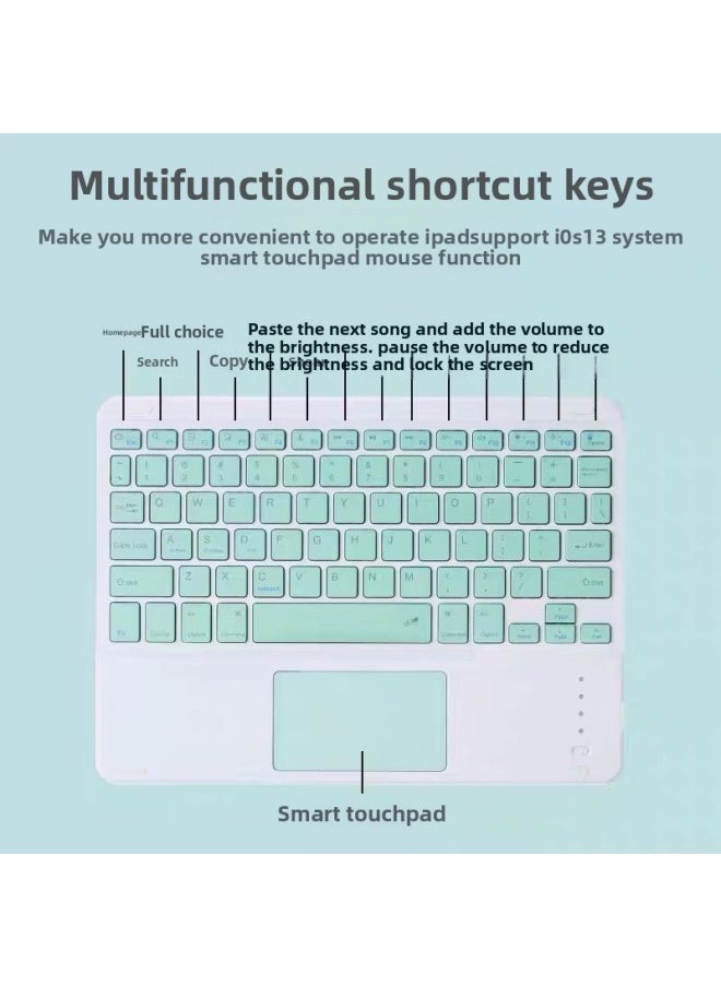 Generic Batch 2022 Pro11 Touch Bluetooth Keyboard 10.2 Protective Case Tablet 9.7Air5 10.9-Color:Dark Night Green + Ordinary Keyboard-Applicable Model:2021/2020/2018 Pro11 Inch Universal  - Image 3