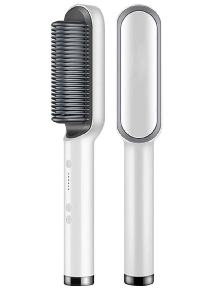 DubaiGallery Hair Straightener Brush - Best Gifts for Women - Straightening Hair Brush - Hair Comb with Anti-Scald Ceramic Plates and Multiple Temp Settings - Image 1