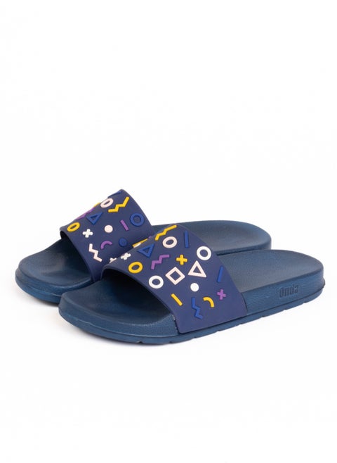 Disney Geometric Slide Slipper Navy For Kids