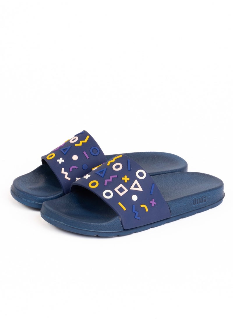 Onda - Disney Geometric Slide Slipper Navy For Kids - Image 1