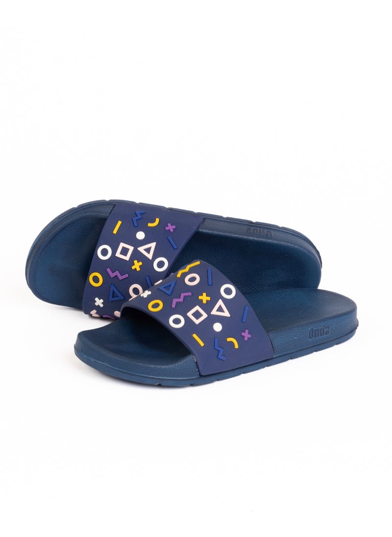 Onda - Disney Geometric Slide Slipper Navy For Kids - Image 1