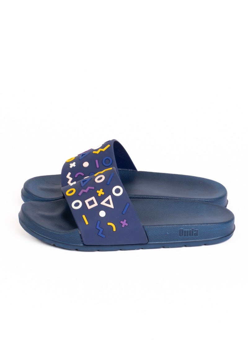 Onda - Disney Geometric Slide Slipper Navy For Kids - Image 1