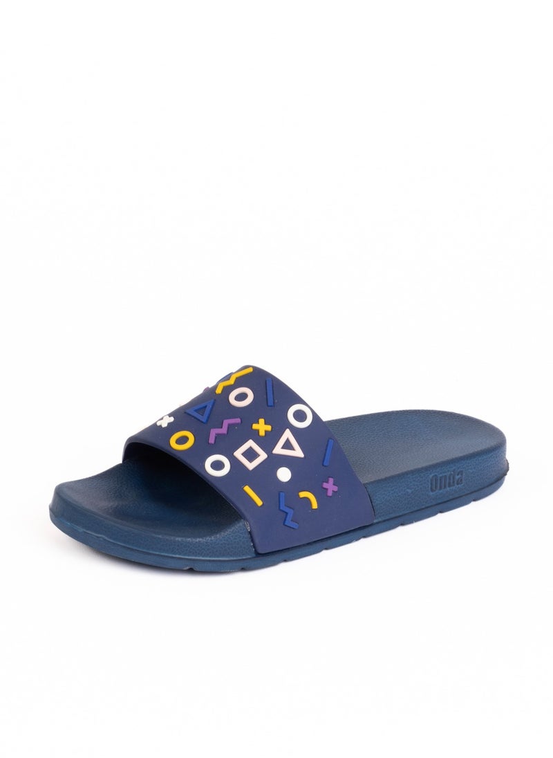 Onda - Disney Geometric Slide Slipper Navy For Kids - Image 1