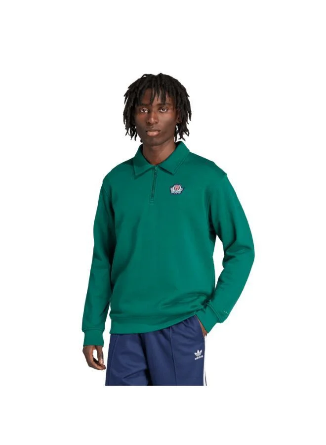 adidas Originals VARSITY LOOSE HALF ZIP SWEATSHIRT