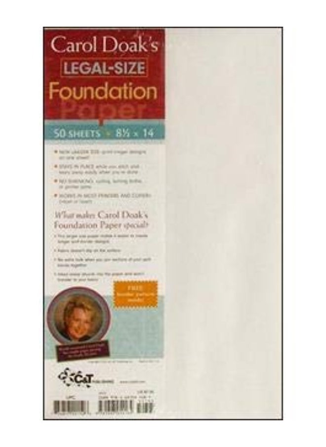 Carol Doak's Legal Size Foundation Paper: 50 Sheets, 8 1/2" x 14"  - Image 1