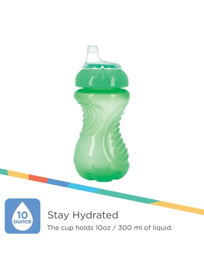 Nuby 3 Pack No Spill Toddler Sippy Cups - Toddler Cups Spill Proof with Easy and Firm Grip - BPA Free Toddlers Cups - Blue, Aqua, Green - Image 5