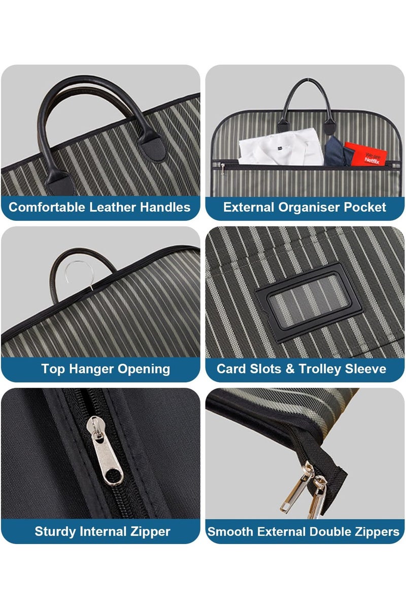 حقائب ملابس متعددة الوظائف مع جراب عربة الأمتعة، حقيبة بدلة قابلة للطي ومقاومة للماء للسفر - Image 3