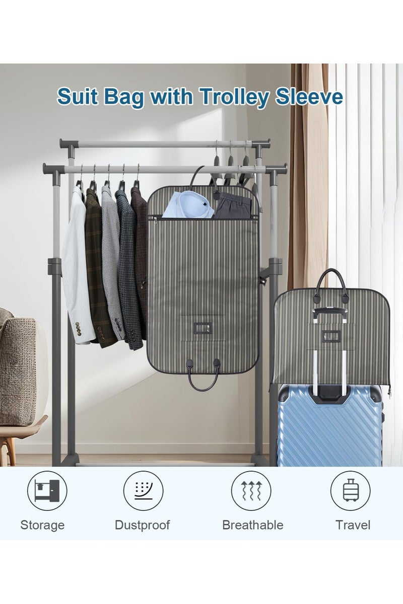 حقائب ملابس متعددة الوظائف مع جراب عربة الأمتعة، حقيبة بدلة قابلة للطي ومقاومة للماء للسفر - Image 4