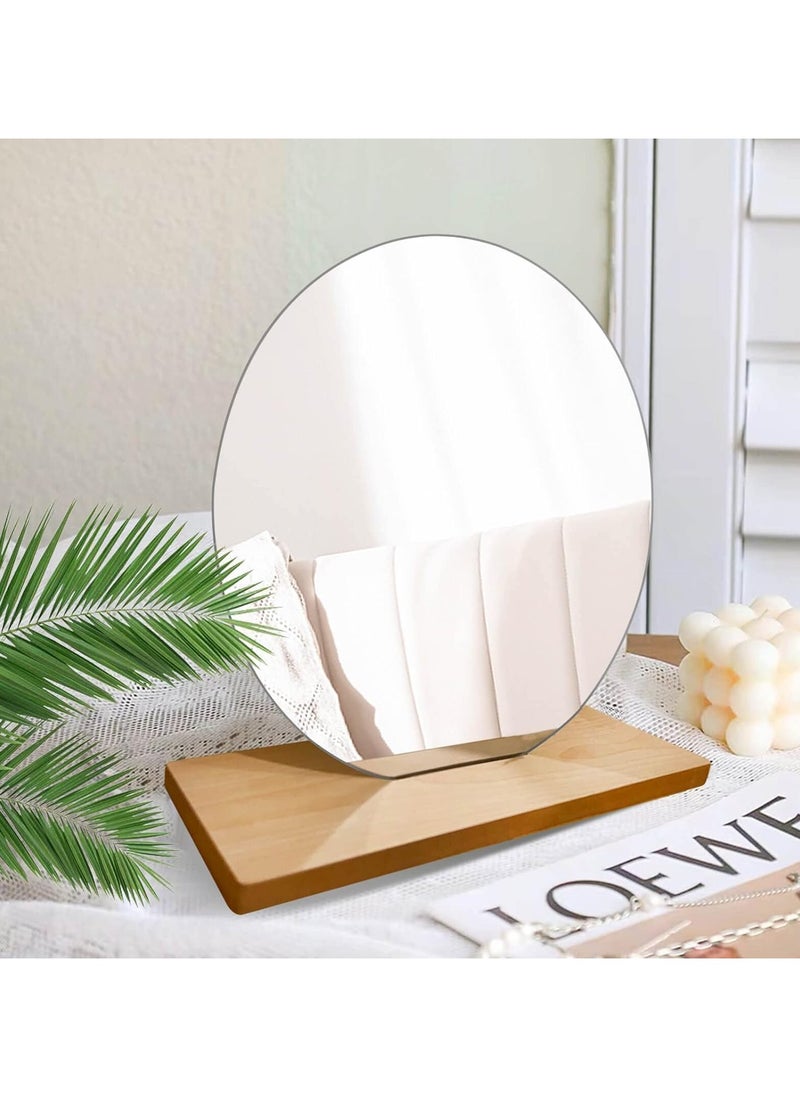 Cool Baby - Acrylic Makeup Mirror for Desk with Stand Round Vanity Mirror Frameless for Bedroom Office and Minimal Space Decorative - Image 1