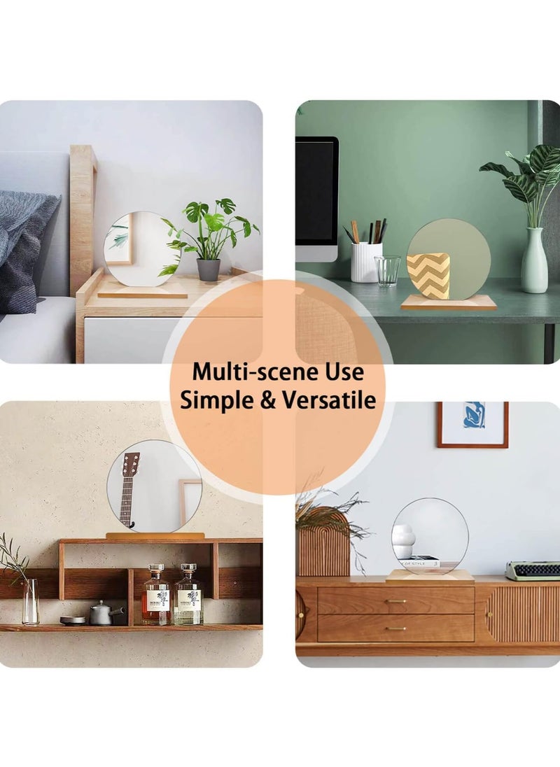 Cool Baby - Acrylic Makeup Mirror for Desk with Stand Round Vanity Mirror Frameless for Bedroom Office and Minimal Space Decorative - Image 1