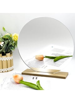 Cool Baby Acrylic Makeup Mirror for Desk with Stand Round Vanity Mirror Frameless for Bedroom Office and Minimal Space Decorative  - Image 5