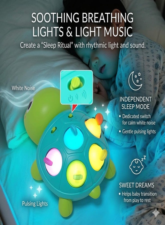 SOSUSHOE 3-in-1 Musical Crawling Turtle Baby Toy - Tummy Time Toy with Smart Obstacle Avoidance, Push-and-Pop Sensory Shell & Sleep Soothing, Baby Infant Toys for 0-12 Months - Image 5