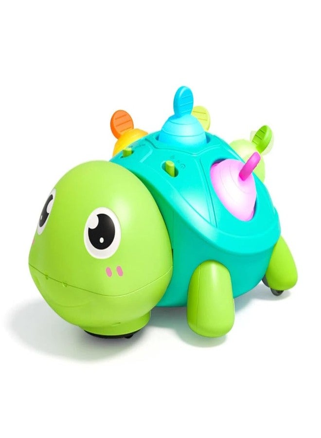 SOSUSHOE 3-in-1 Musical Crawling Turtle Baby Toy - Tummy Time Toy with Smart Obstacle Avoidance, Push-and-Pop Sensory Shell & Sleep Soothing, Baby Infant Toys for 0-12 Months - Image 1