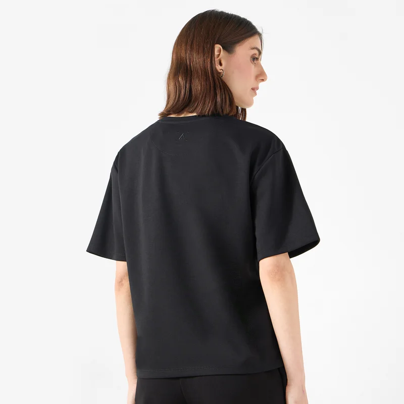 ADOT by Splash Embroidered T-shirt with Crew Neck and Short Sleeves