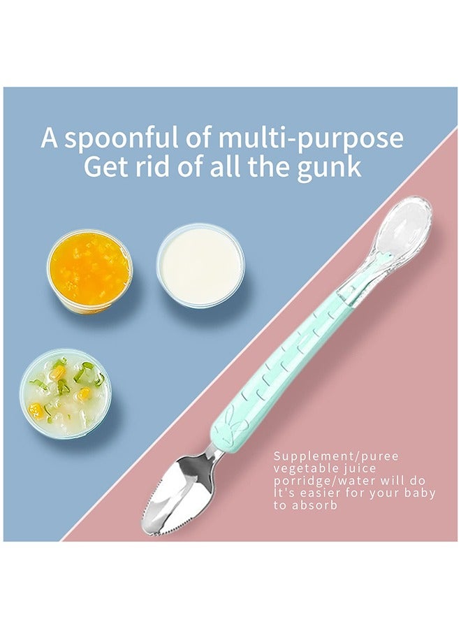 SOLARAE Double Head Baby Silicone Food Spoon Portable Scraping Mud Spoon Baby Weaning Supplies Puree Shower Spoon - Image 2