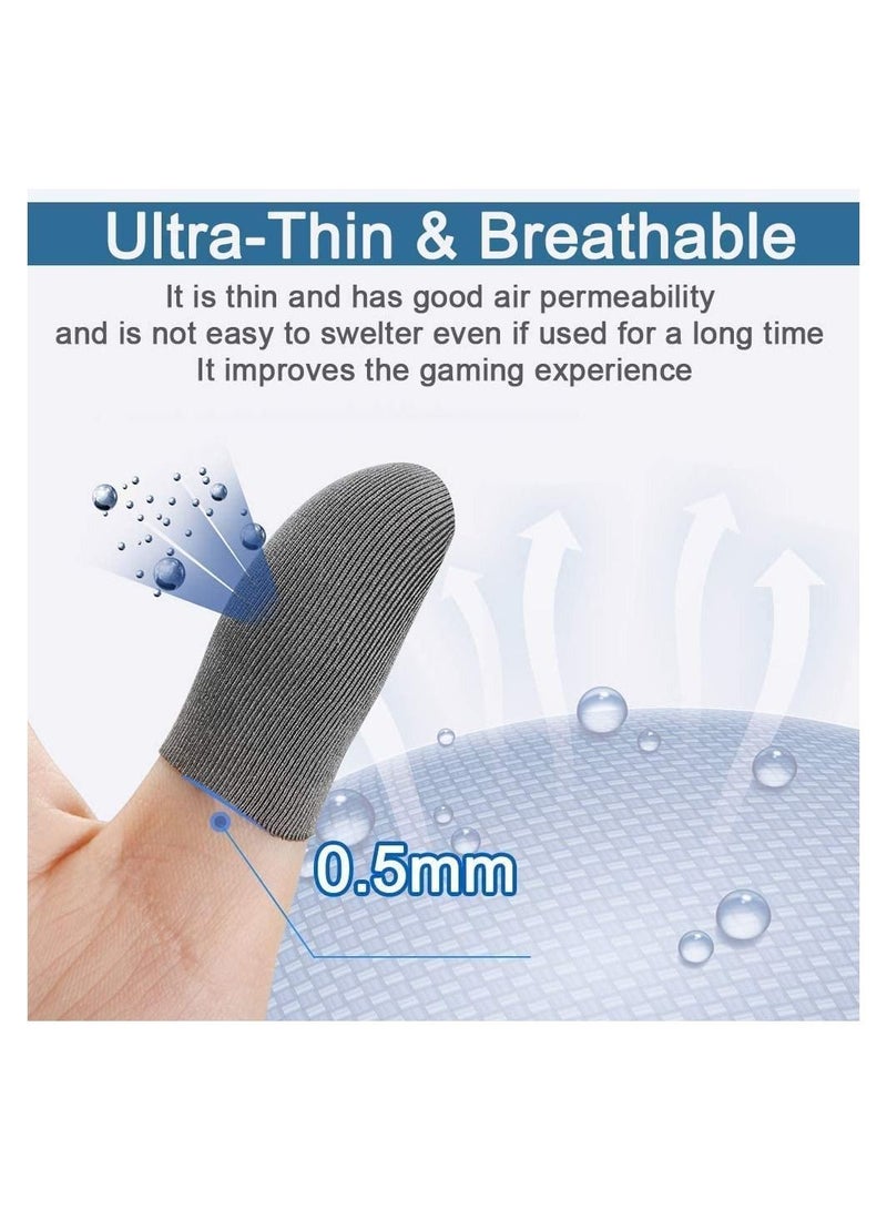 PUBG Mobile Game Finger Sleeve Sets, Sterling Silver Fiber, Anti-Sweat Breathable Full Touch Screen Sensitive Shoot Aim Joysticks Finger Set, Rules of Survival (5 Pack, Gray) - Image 4