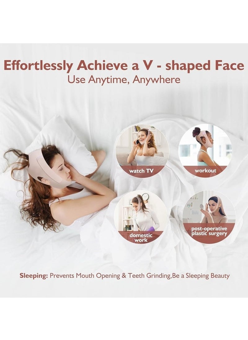 ATRJSZ - Adjustable V-Line Chin Strap for Daily & Night Face Lifting - Reusable Jawline Shaper Made with Advanced Electric-Hot-Press Tech for Skin-Friendly Breathable Ice Silk Material - Image 1