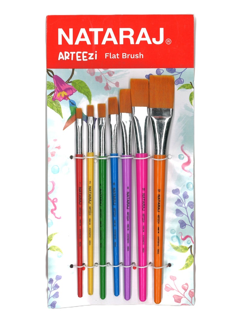 NATARAJ 7-Piece Arteezi Flat Paint Brush Set 