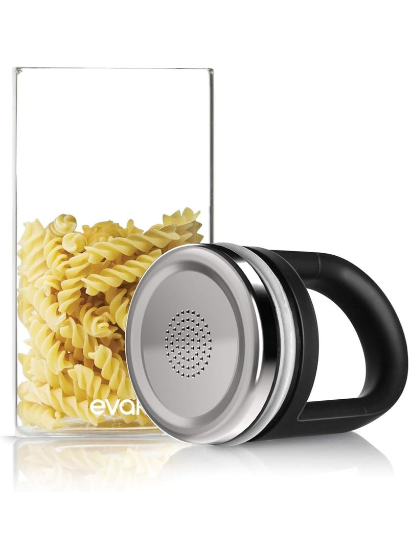 Prepara Best PREMIUM Airtight Storage Container for Coffee Beans, Tea and Dry Goods - EVAK - Innovation that Works by Prepara, Glass and Stainless, Soft Touch Black Handle, Medium - - Image 5