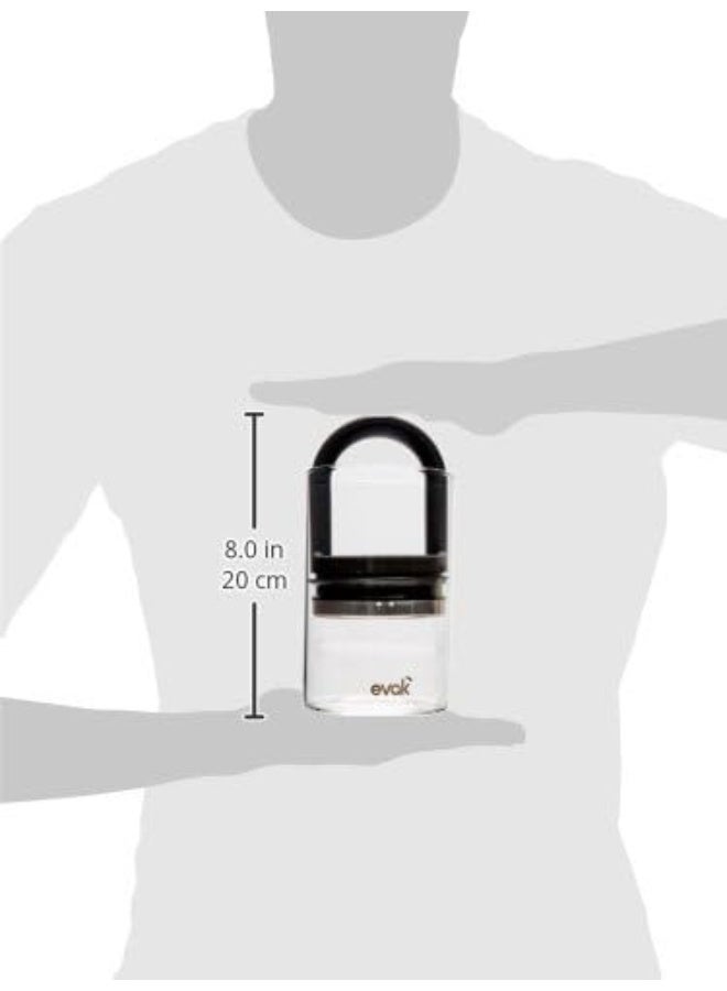 Prepara Best PREMIUM Airtight Storage Container for Coffee Beans, Tea and Dry Goods - EVAK - Innovation that Works by Prepara, Glass and Stainless, Soft Touch Black Handle, Medium - - Image 2