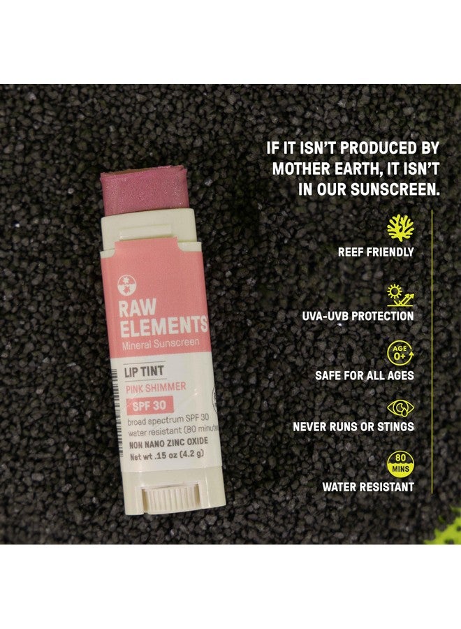 Raw Elements Organic Pink Lip Shimmer Zinc Oxide SPF 30+, 0.15oz - Image 4