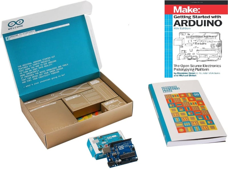 Arduino Arduino The Official Starter Kit Deluxe Bundle with Make: Getting Started The Open Source Electronics Prototyping Platform 3rd Edition Book  - Image 1