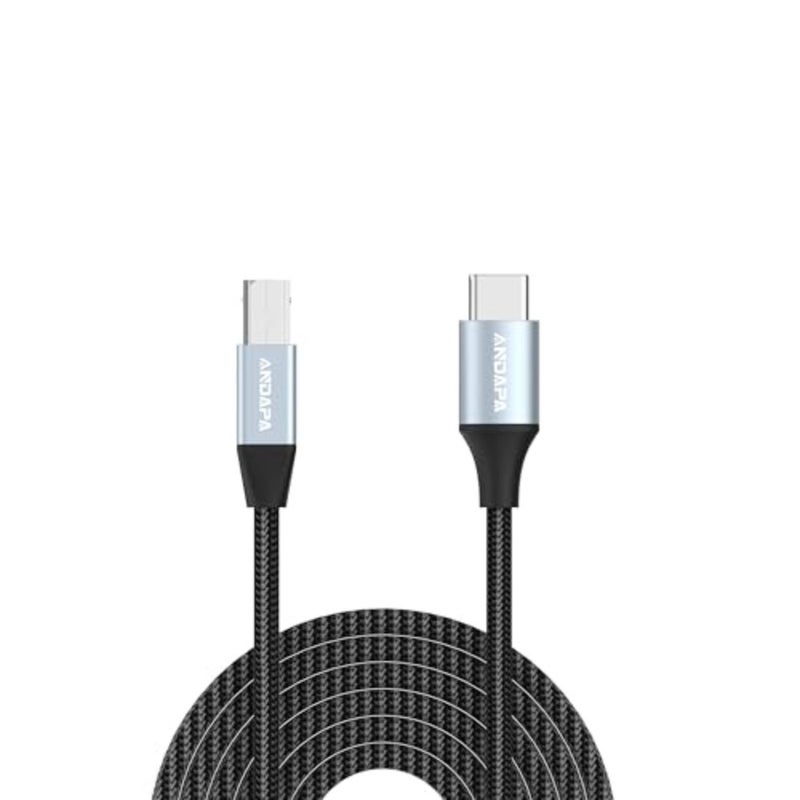 كابل طابعة USB B إلى USB C بطول 1.5 متر، لجهاز MacBook Pro، Air، كابل MIDI لبيانو Yamaha Casio الرقمي، لوحة مفاتيح MIDI، وحدة تحكم DJ، DAC إلى iPad - Image 1