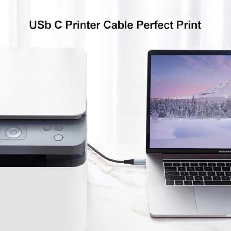 كابل طابعة USB B إلى USB C بطول 1.5 متر، لجهاز MacBook Pro، Air، كابل MIDI لبيانو Yamaha Casio الرقمي، لوحة مفاتيح MIDI، وحدة تحكم DJ، DAC إلى iPad - Image 4