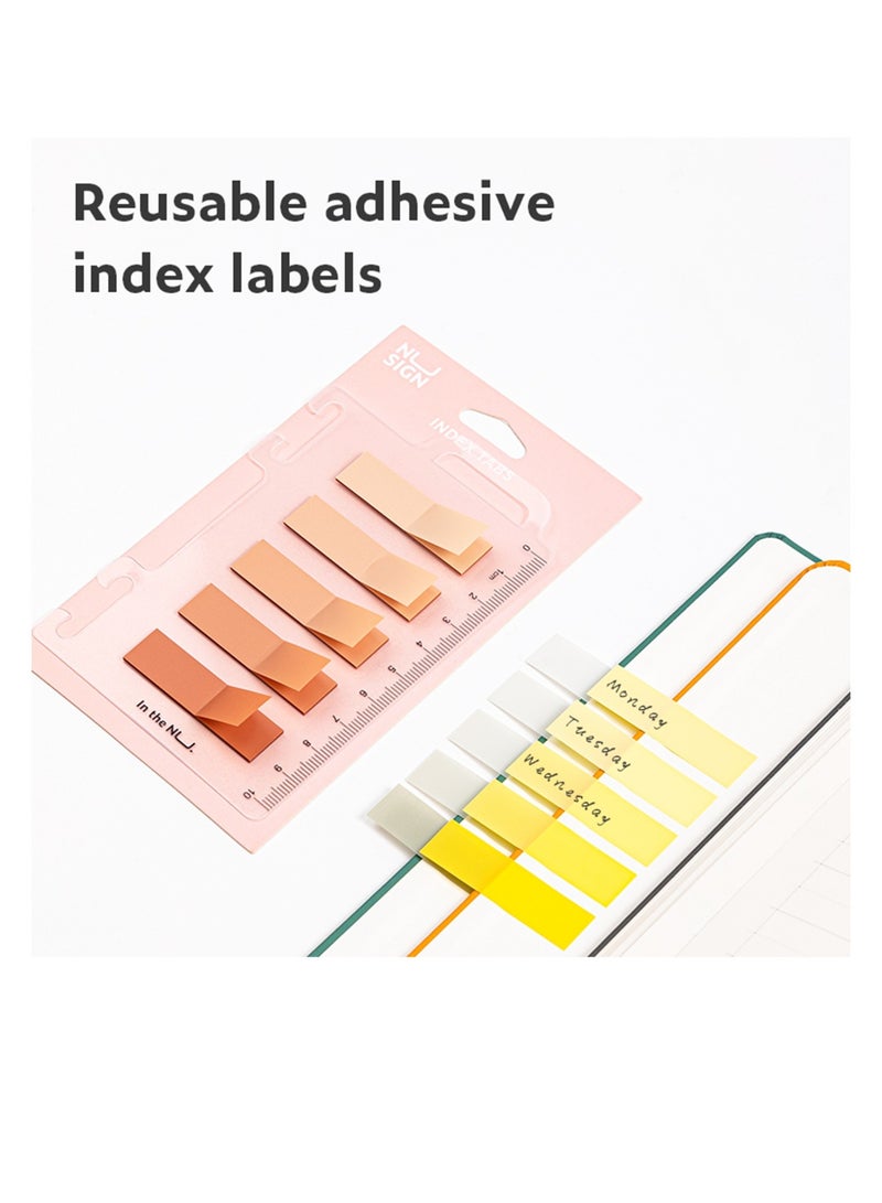 NUSIGN 100-Piece Plastic Index Tabs With Ruler Pink Shades - Image 4
