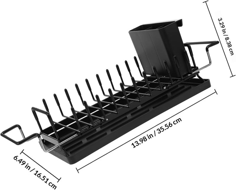 VICASKY Dish Drying Rack Over Sink with Drainboard, Expandable Stainless Steel Kitchen Sink Organizer, Large Capacity Foldable Utensil and Dish Drainer for Home Counter - Image 2