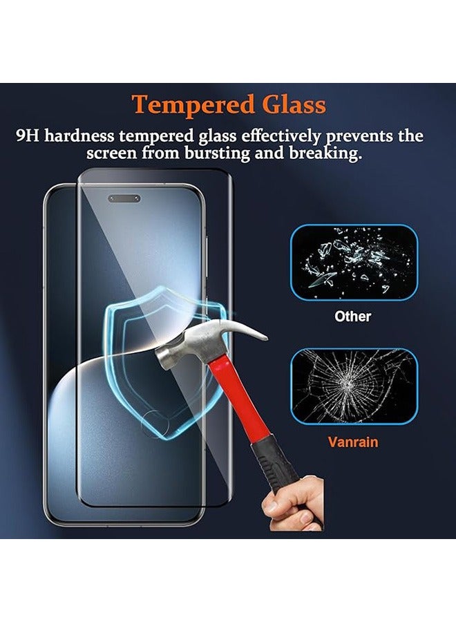 2 Pcs Honor Magic 7 Pro 5G Screen Protector, With 2 Pcs Camera Protective Film, 9H Tempered Glass Screen Protector for Honor Magic 7 Pro 5G, Full Coverage Bubble-Free Tempered Film, Anti-Scratch Film - Image 3