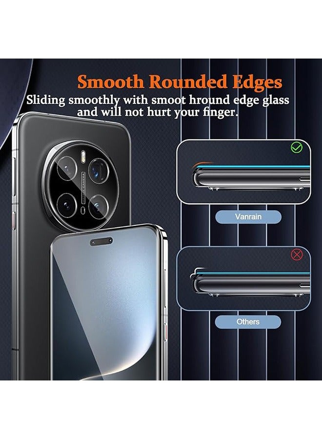 2 Pcs Honor Magic 7 Pro 5G Screen Protector, With 2 Pcs Camera Protective Film, 9H Tempered Glass Screen Protector for Honor Magic 7 Pro 5G, Full Coverage Bubble-Free Tempered Film, Anti-Scratch Film - Image 5