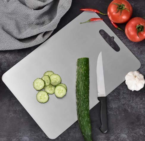 JAYI Jay Stainless Steel Chopping Cutting Metal Board Fruit Board for Kitchen Chopping Board for Vegetables Breads and Meats Boards Heavy Duty Safe Durable Made in India Size 37CM X 24CM - Image 4