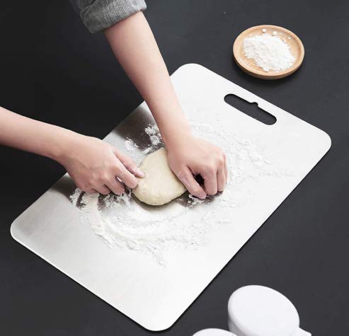 JAYI Jay Stainless Steel Chopping Cutting Metal Board Fruit Board for Kitchen Chopping Board for Vegetables Breads and Meats Boards Heavy Duty Safe Durable Made in India Size 37CM X 24CM - Image 3