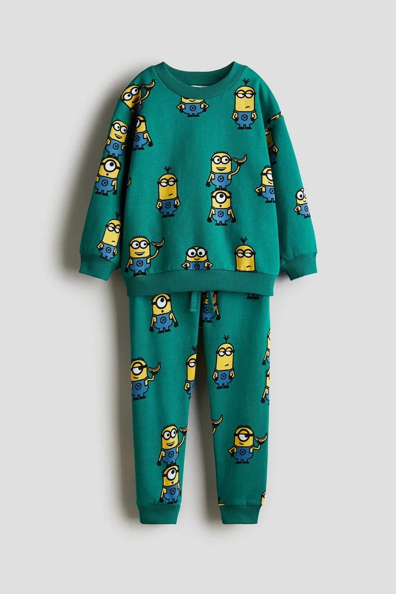 H&M 2-piece printed sweatshirt set