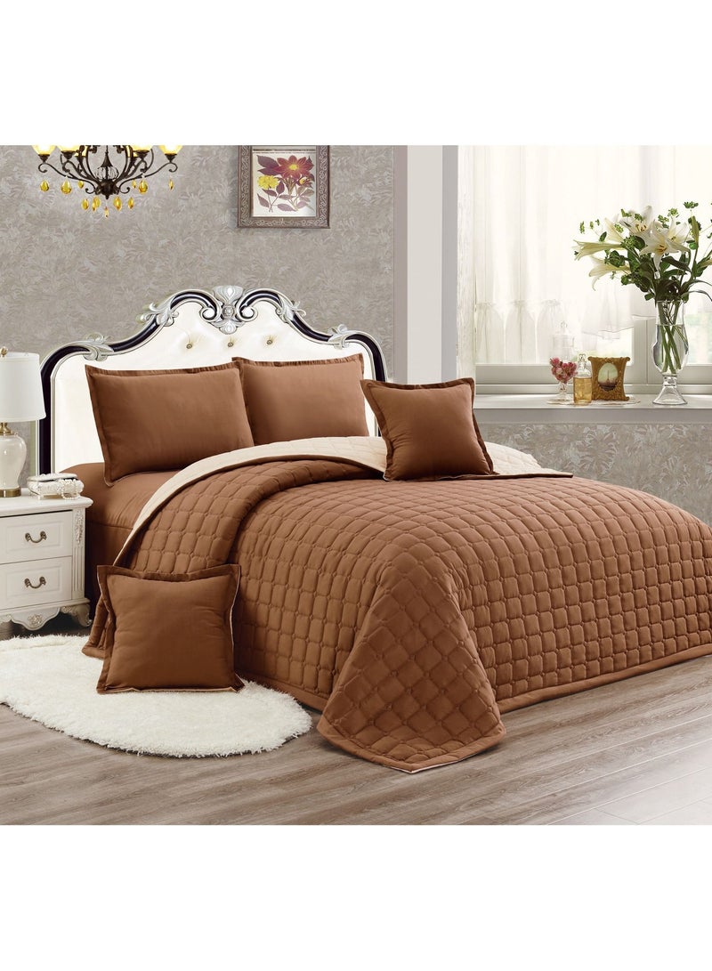 Sleep Night 6 Pieces Comforter Set King Size 220 X 240Cm Dual color Reversible Bedding Set for All Seasons - Image 1