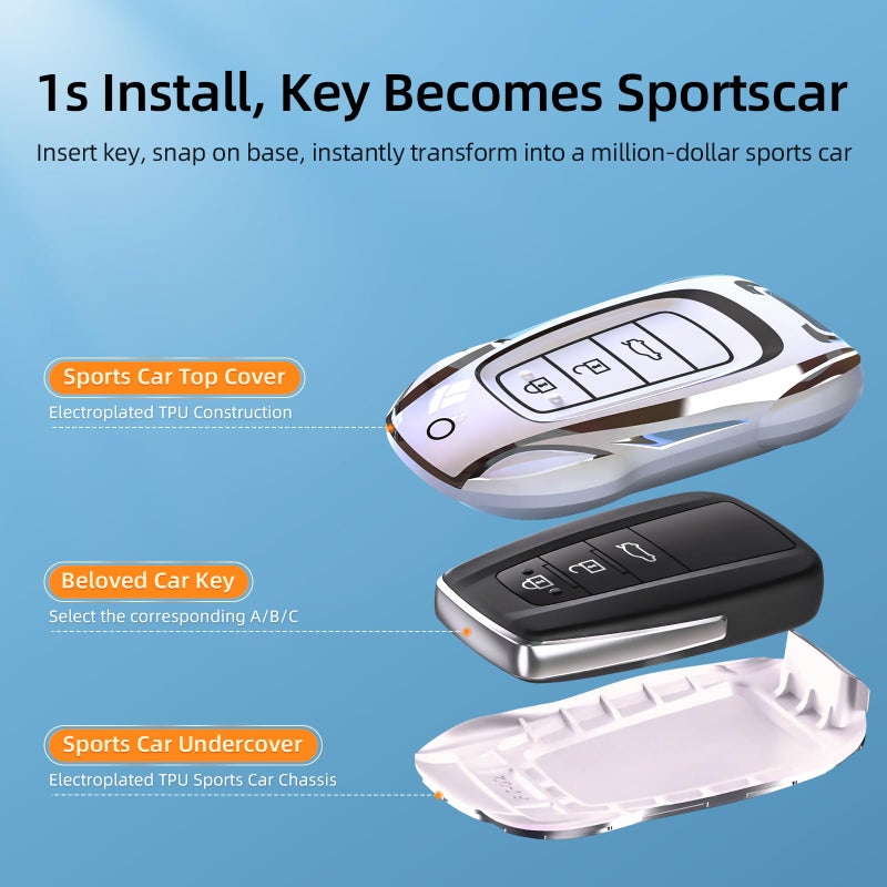 saxsion for Toyota Key Fob Cover,for Camry 2020-2022 Highlander Corolla Prius,2018-2024 RAV4 Avalon C-HR GT86 Prado Sienna Levin Key Fob Case Holder (For Toyota-B) - Image 5